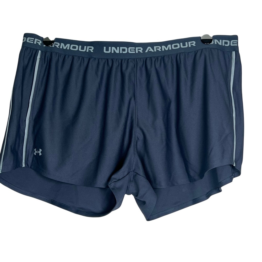 Under Armour Womens Tech Play Up Shorts Blue Gray 2XL 1389882 NWT Athletic
